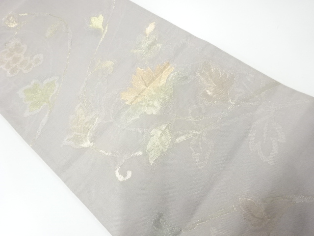 アンティーク　紗 花唐草模様織出し袋帯（材料）